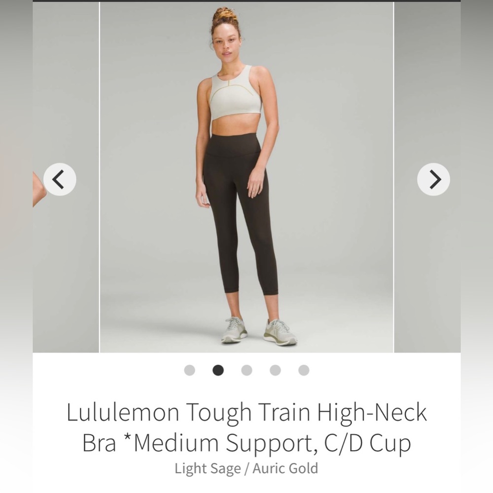 Lululemon light sage high neck medium support sports bra
